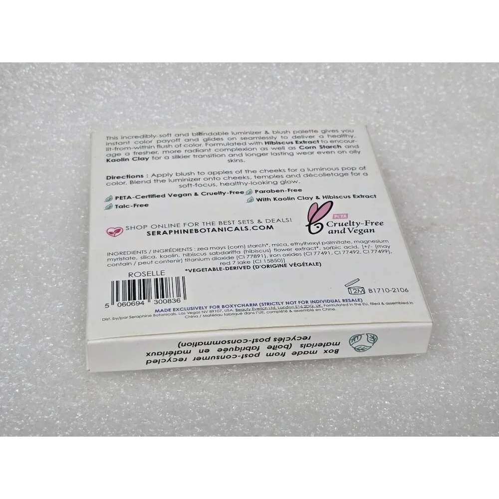 Seraphine Botanicals Happy Hibiscus Luminizer & Blush Palette Vegan Cruelty-Free
